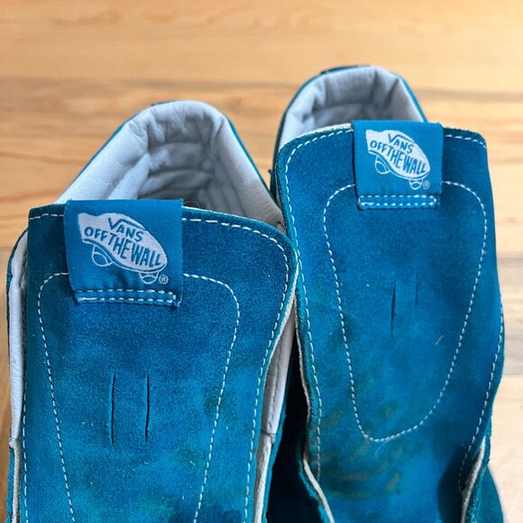 VANS Old Skool Skateboard High Top Blue‎ White, Mens Size 7.5 Women 9 - Picture 2 of 8